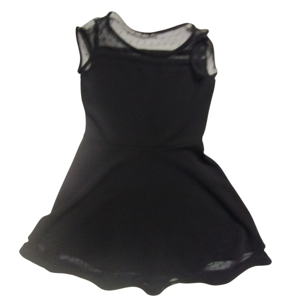 Place Black Dress Party Fit & Flare Polka Dot Mesh Girls XXL/TTG 16‎